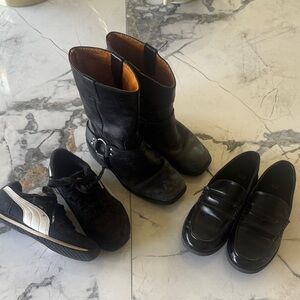 Frye boots, puma speedcats and loafer bundle